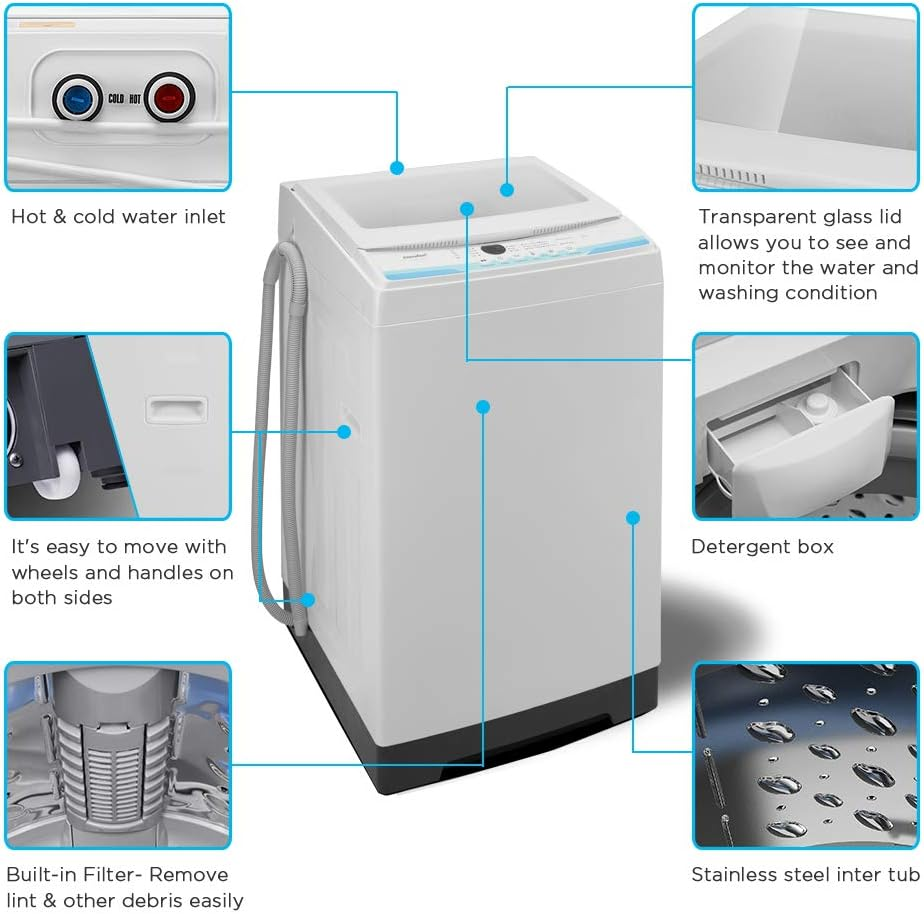 Portable Washing Machine, 11lbs Capacity - Ideal for Apartments thumbnail