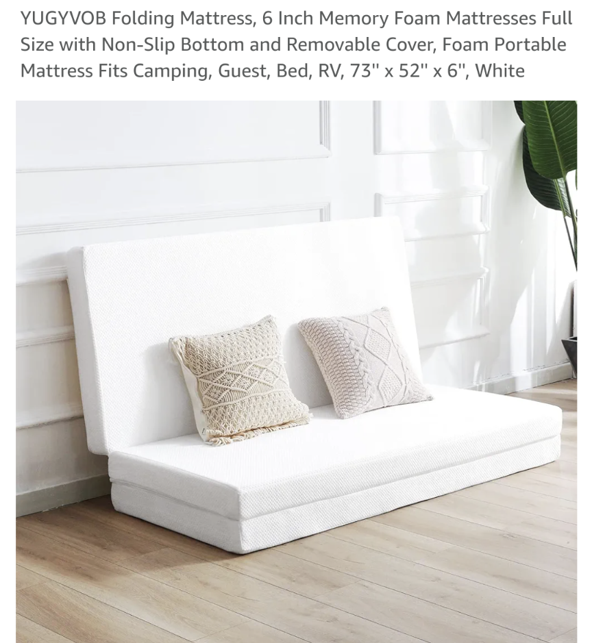 Folding Mattress - 4 Inch Memory Foam