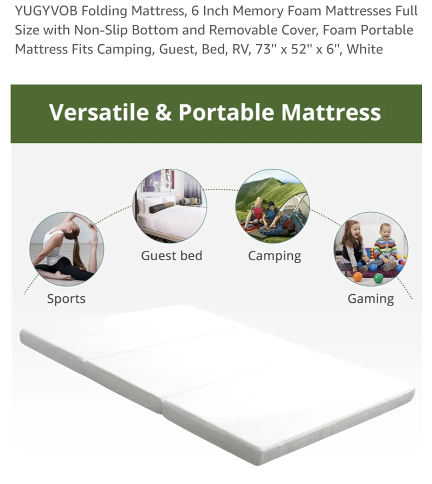 Folding Mattress - 4 Inch Memory Foam - photo 2
