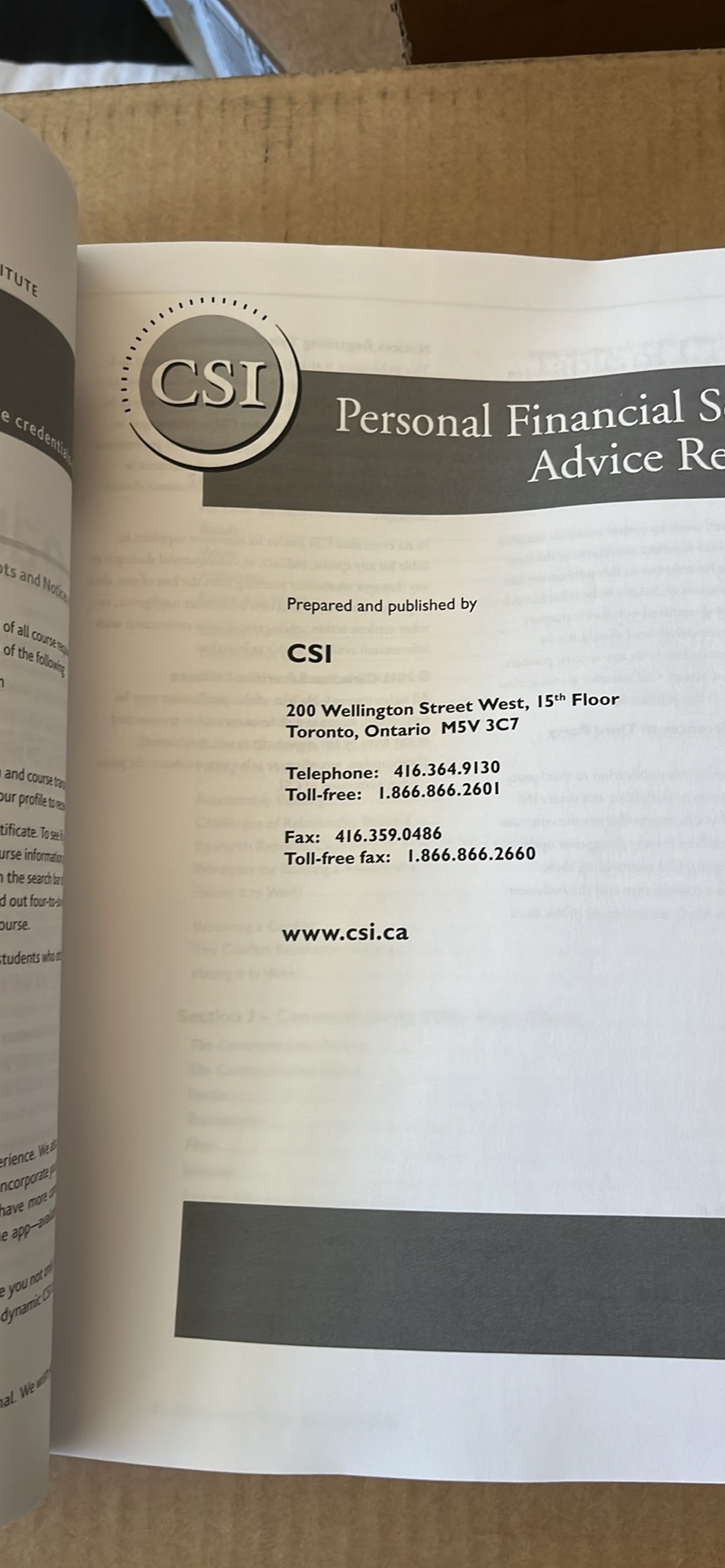 Canadian Securities Institute - Financial Planning I Readings image indicator(3)