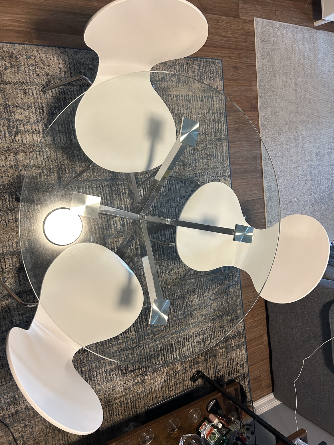 Structure Glass Dining Table and Three Chairs - photo 2