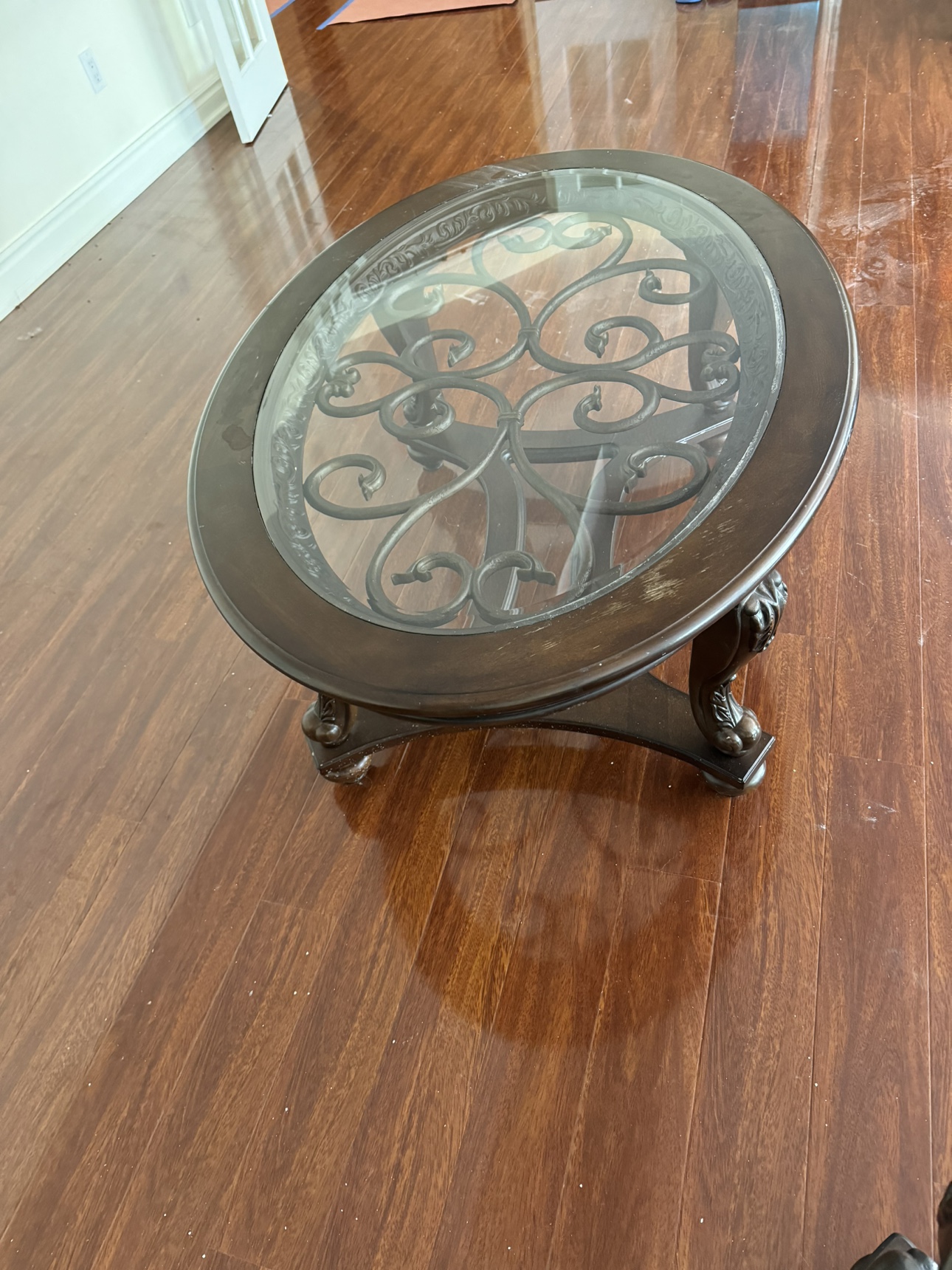 Ornate Glass Top Coffee Table - photo 3