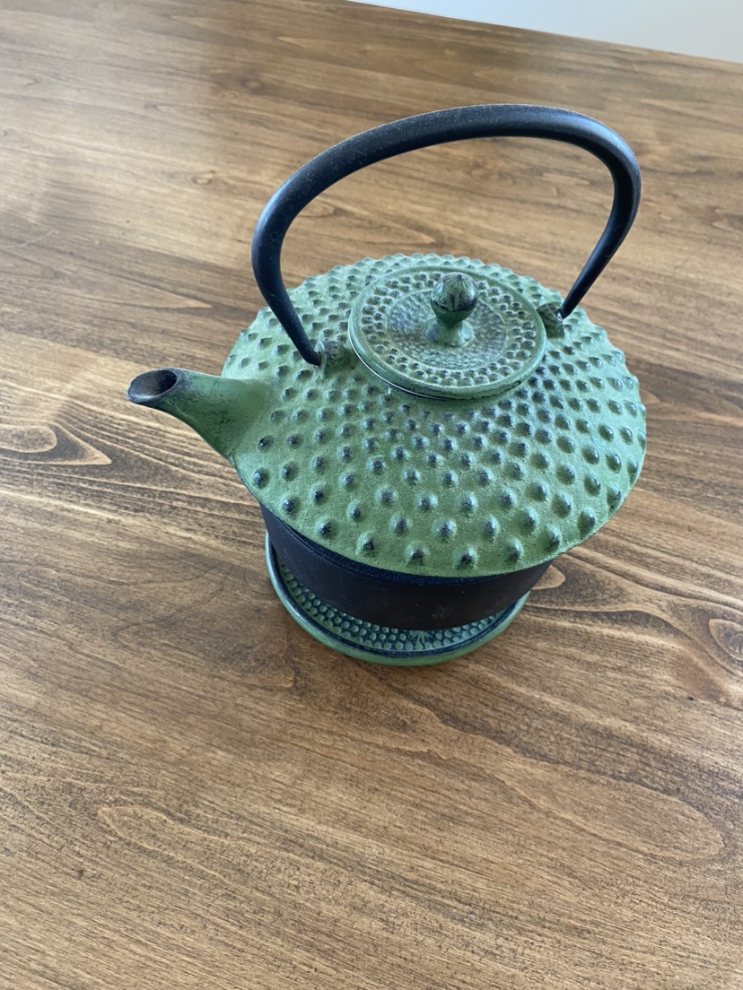 Green Cast Iron Japanese Teapot with Warmer - photo 3