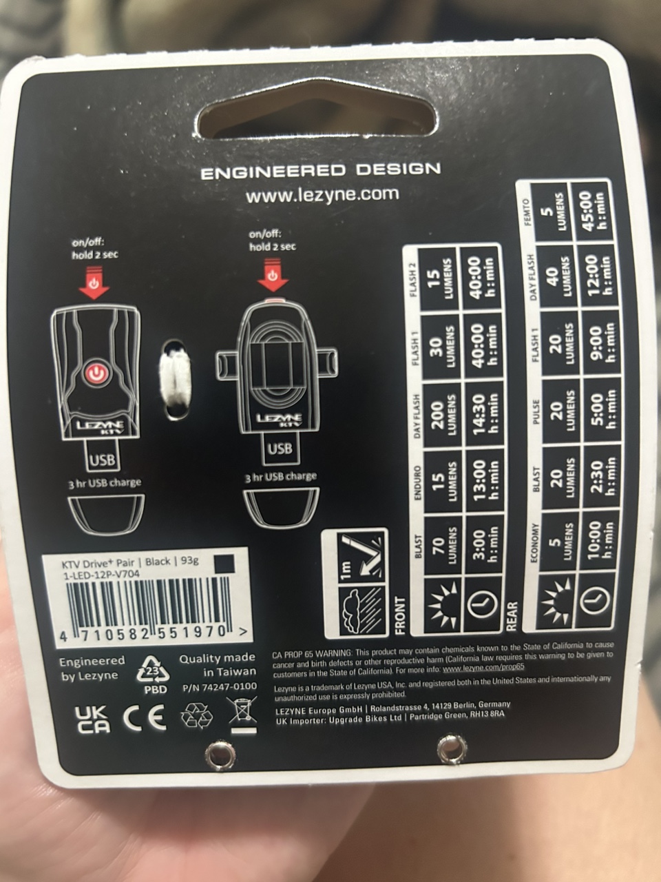 Lezyne KTV Drive+ Pair LED Bike Lights - photo 3
