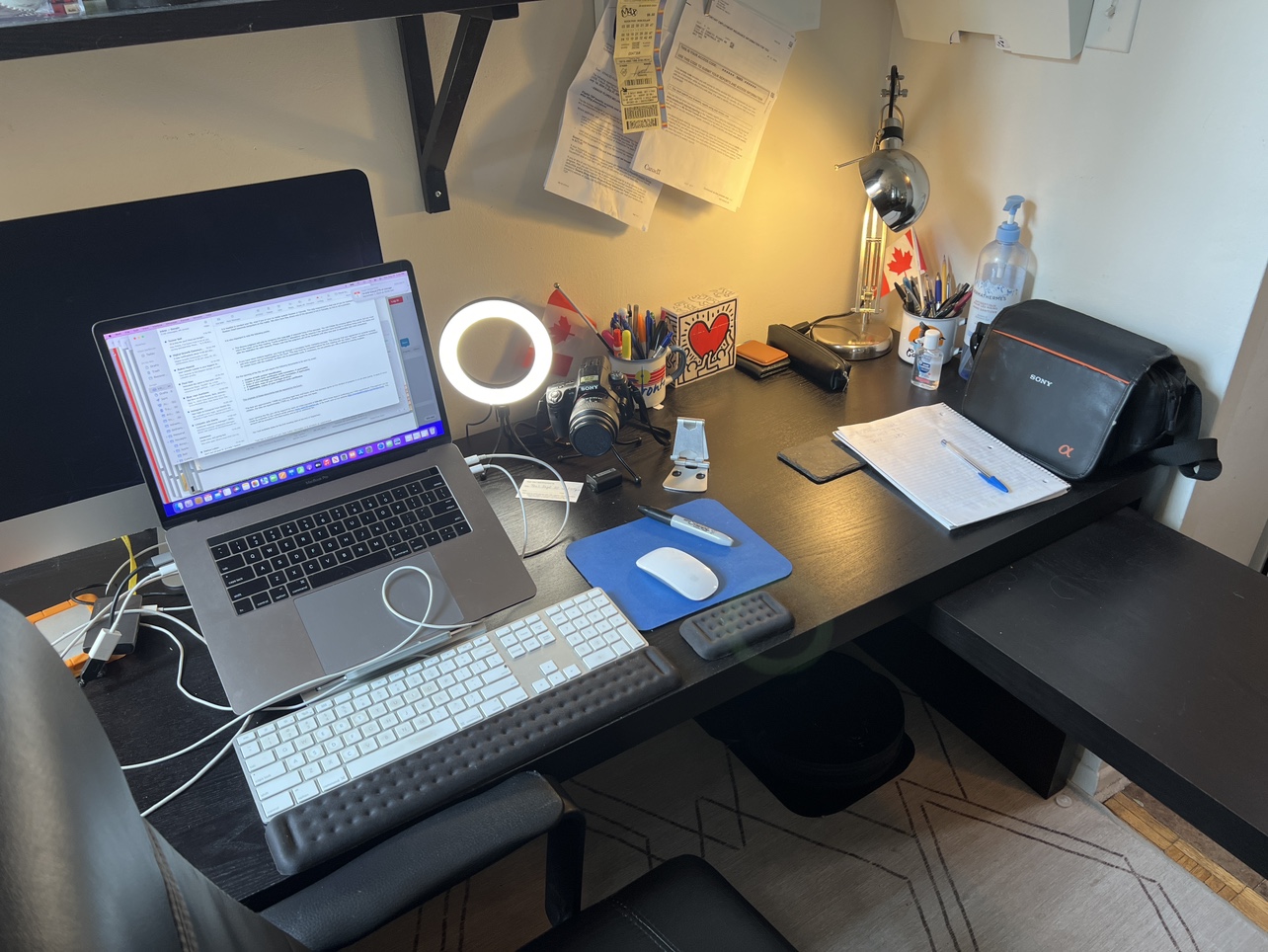Black L-Shaped Desk with Chair included - photo 2