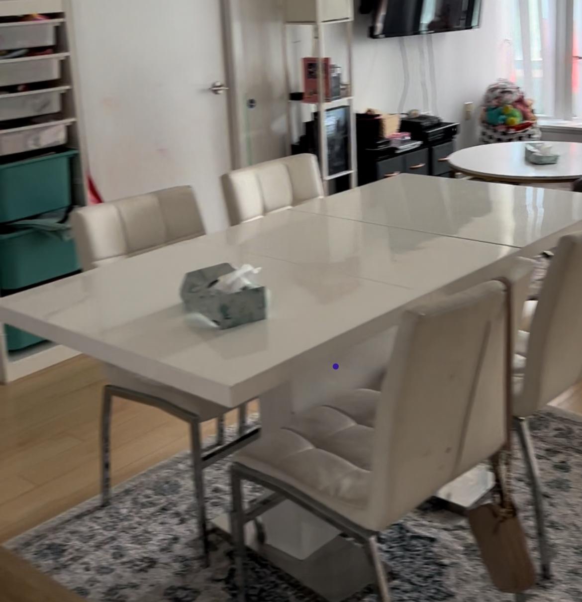 Dining table with bench