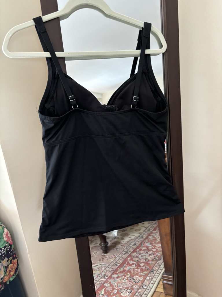 Lands' End Black Tankini Top Size 10 image indicator(2)