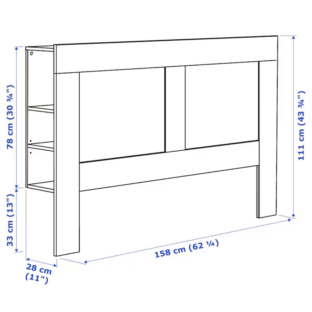 White IKEA Brimnes headboard (Queen) - photo 4