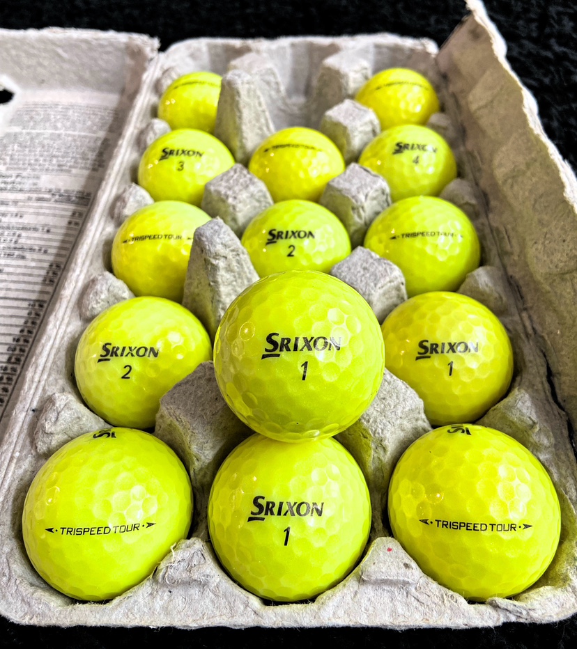 15 Srixon Trispeed Tour Yellow Golf Balls thumbnail