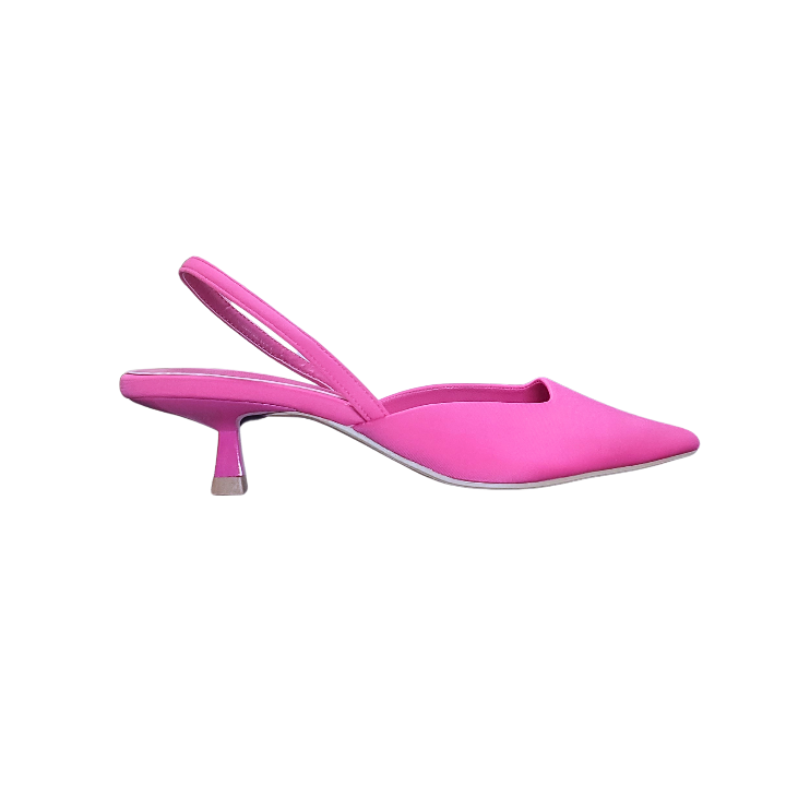 Matte Fuschia Slingback Kitten Heels