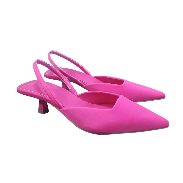 Matte Fuschia Slingback Kitten Heels - photo 2