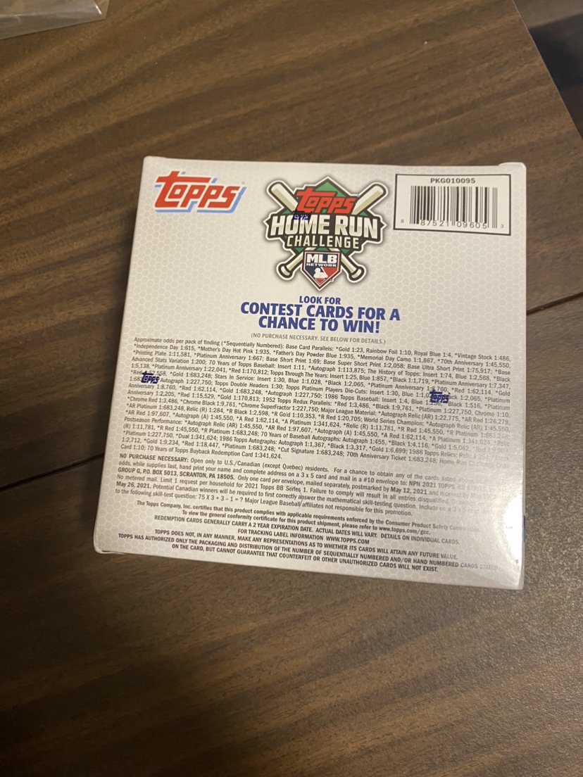 2021 Topps Baseball Cards Factory Sealed Box image indicator(2)
