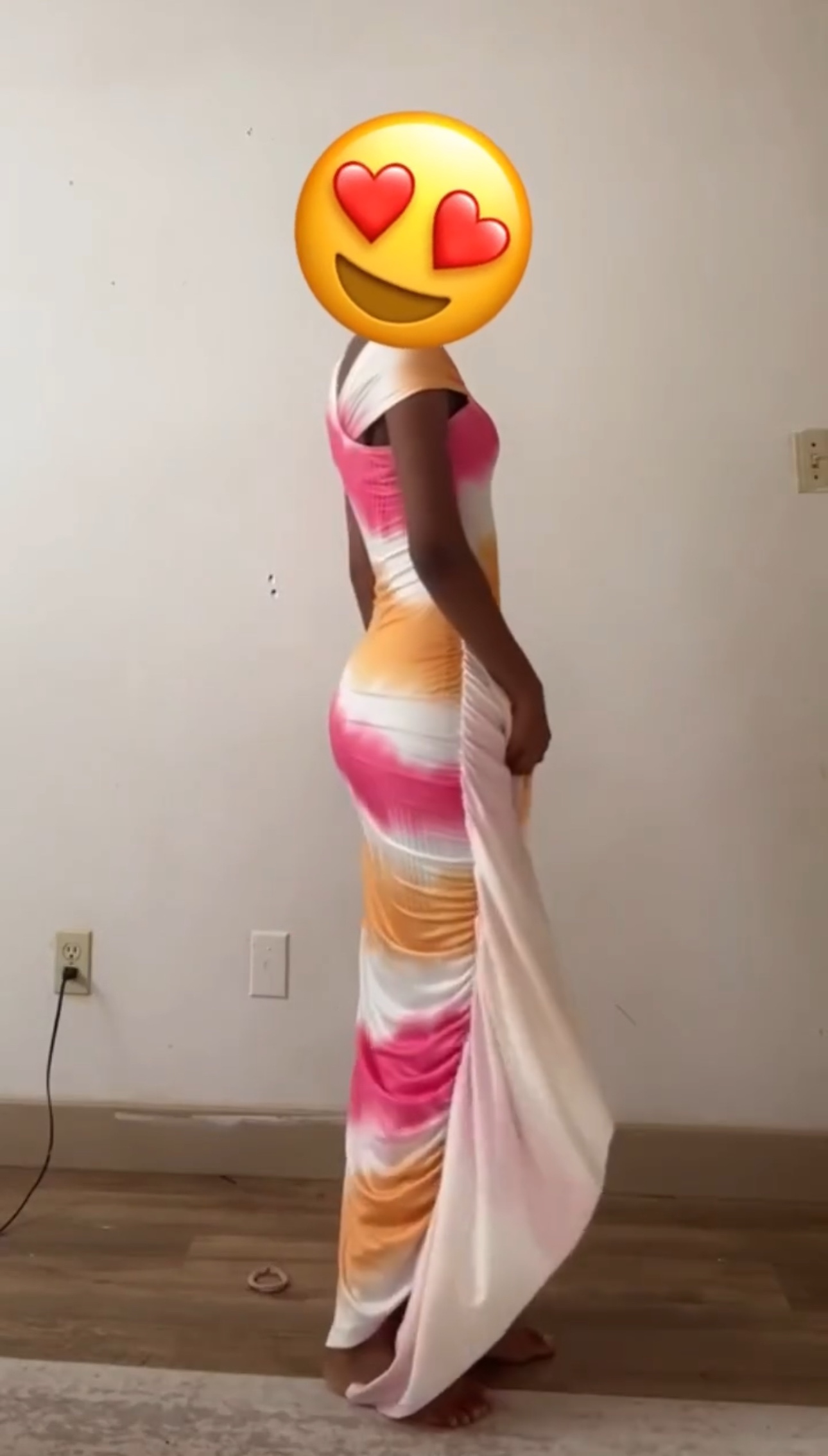 Pink, Orange, and White Tie-Dye Maxi Dress - photo 2