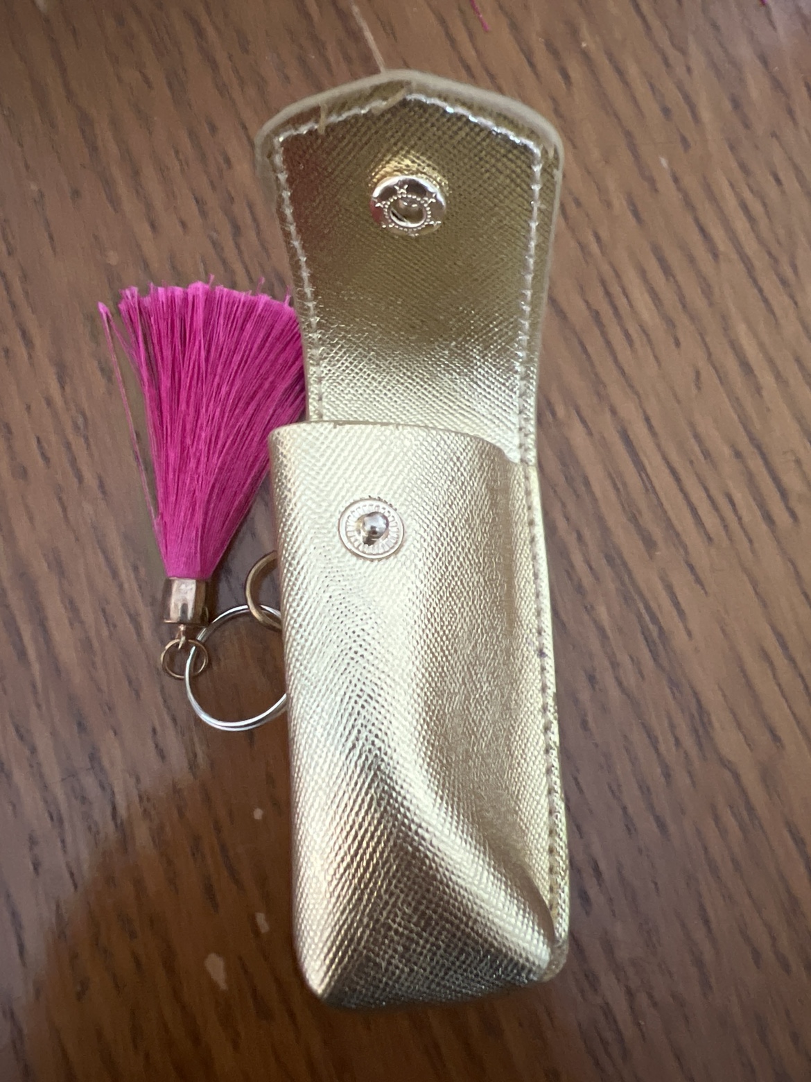 Gold Lipstick holder keychain - photo 3