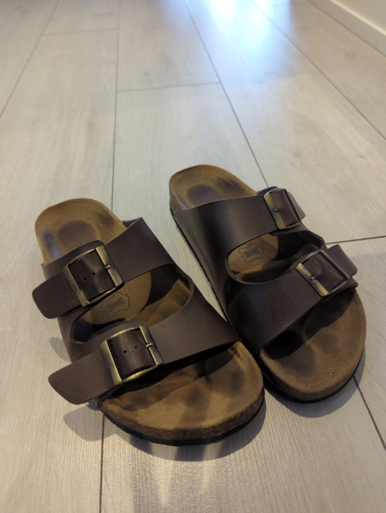 Mens Brown Leather Sandals thumbnail