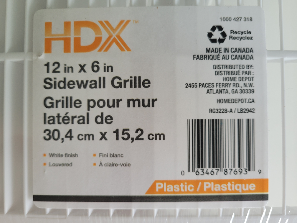 12 in x 6 in Sidwall Grille image indicator(2)