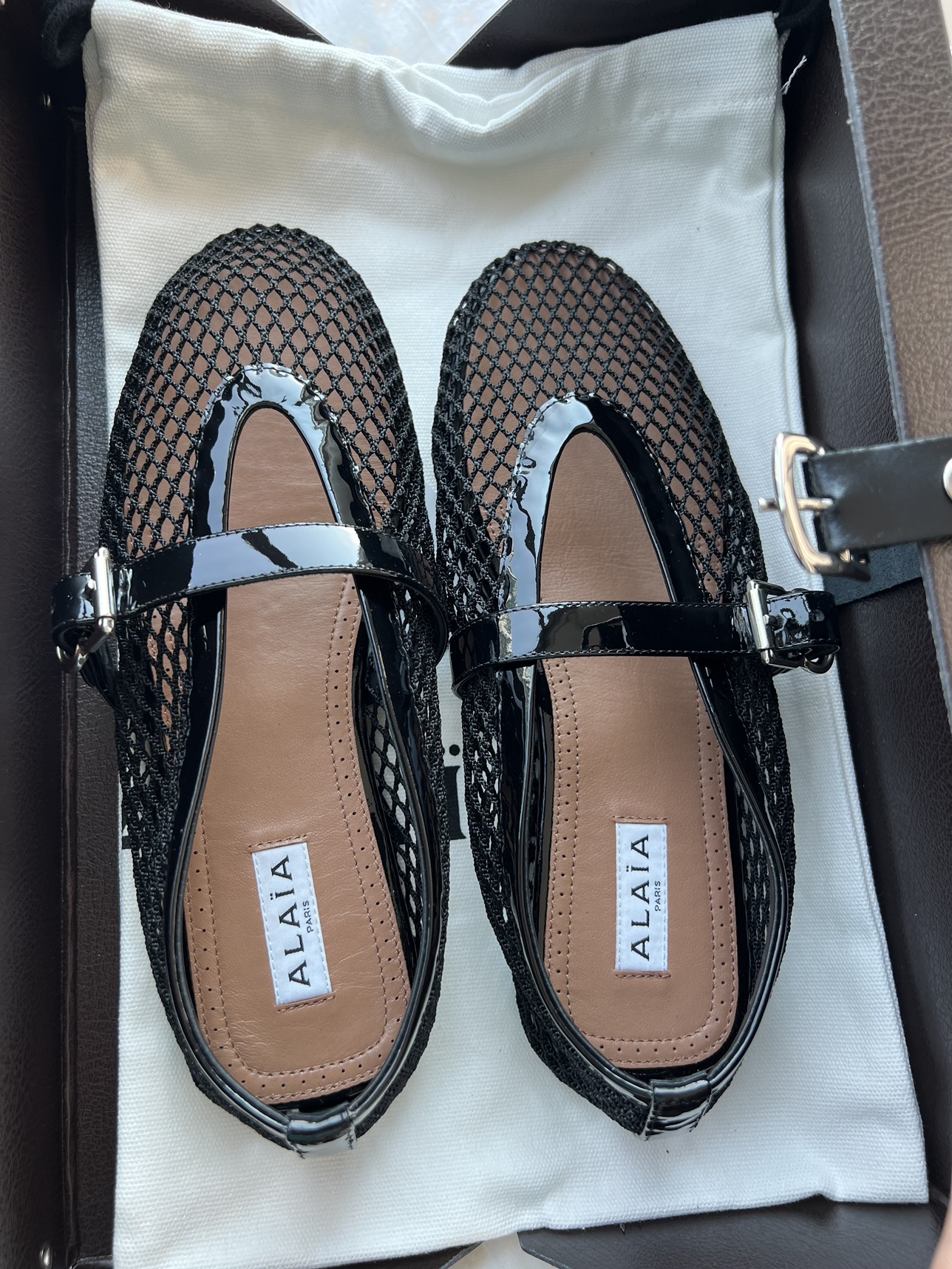Alaia Mesh Mary Jane Flats - size 7.5W - photo 5