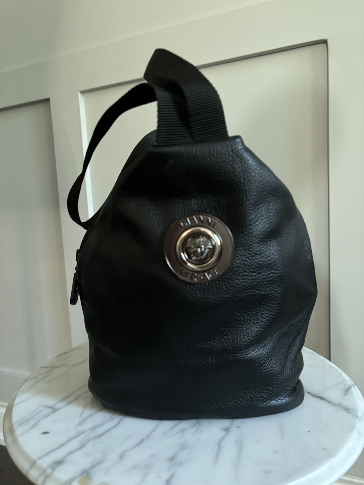 Gianni Versace Black Leather Backpack - photo 2