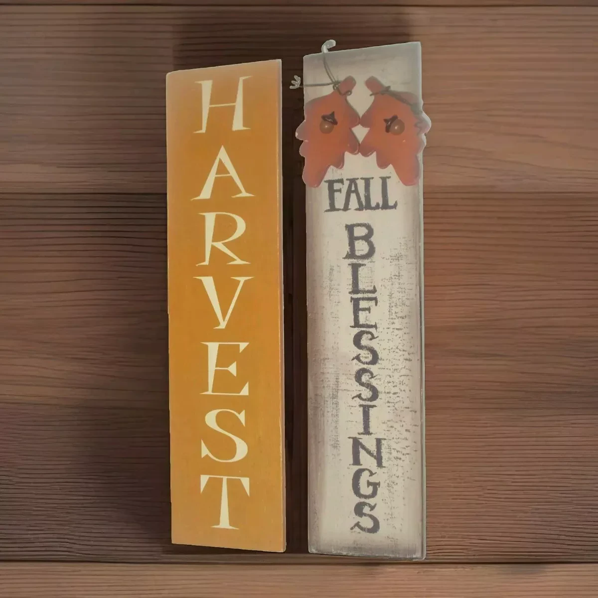 Set of 2 Wood & Metal Signs Home