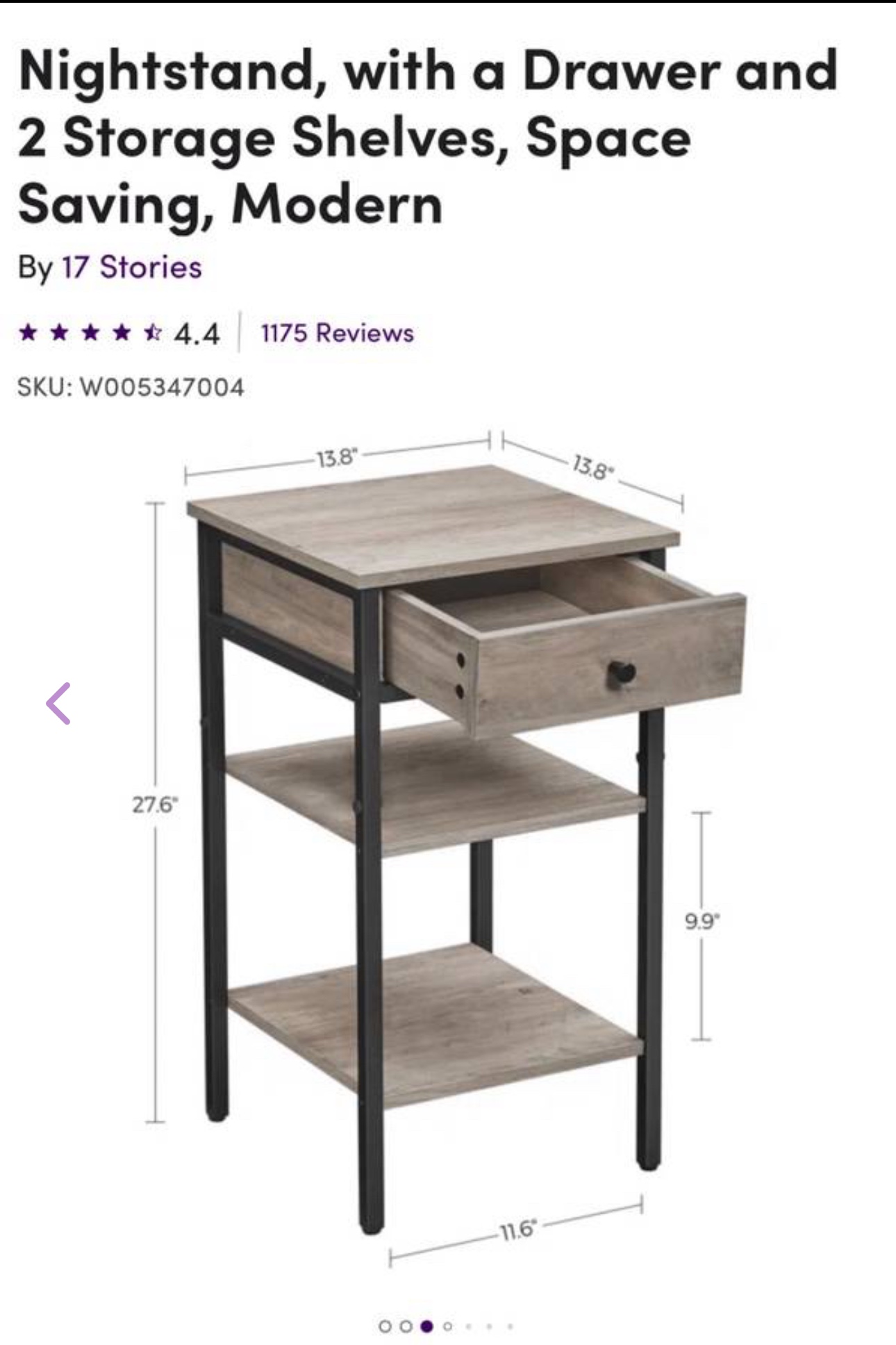 Pair of wood and metal nightstands - photo 5