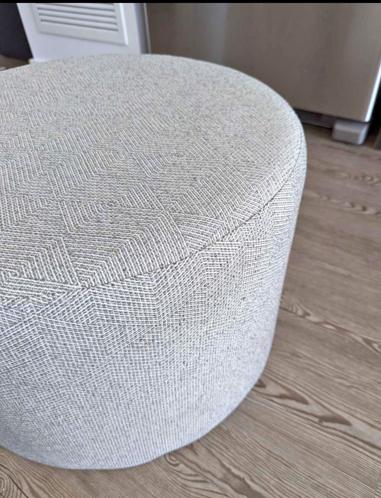 Round Grey Ottoman