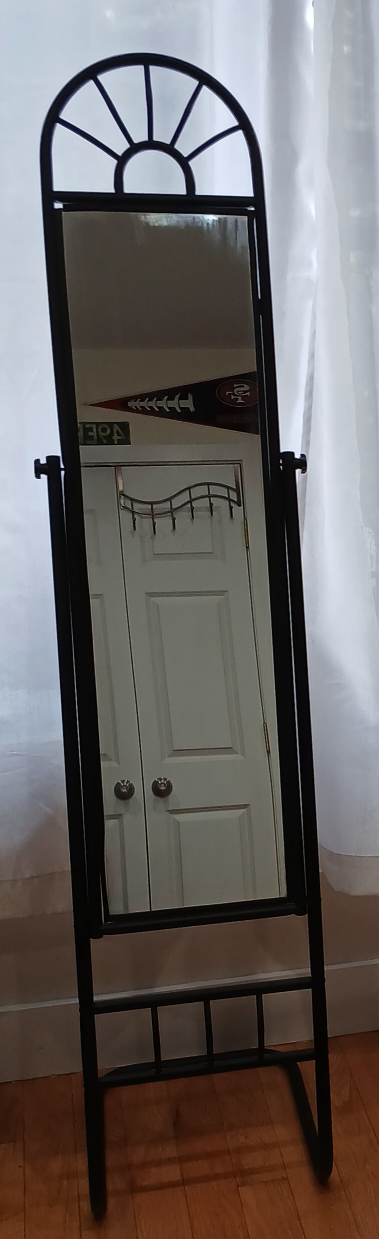 Black Metal Vanity Set with Mirror and Standing Tall Mirror - photo 3
