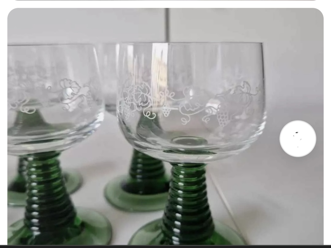 Green wine liqueur vintage glasses image indicator(2)