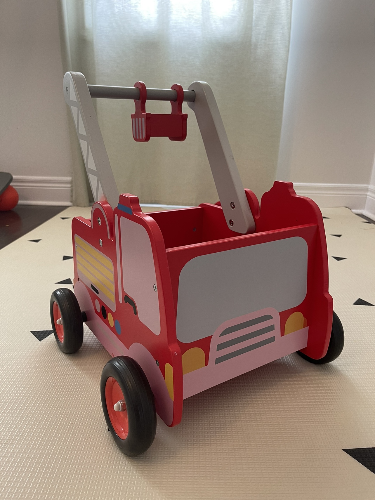 Wooden Firetruck Baby/Toddler Push Walker thumbnail