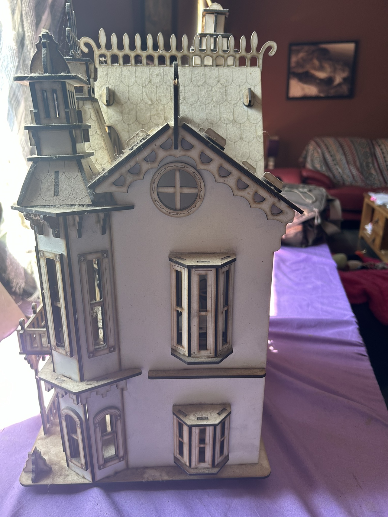 Unique handcrafted wood dollhouse with furniture - photo 4