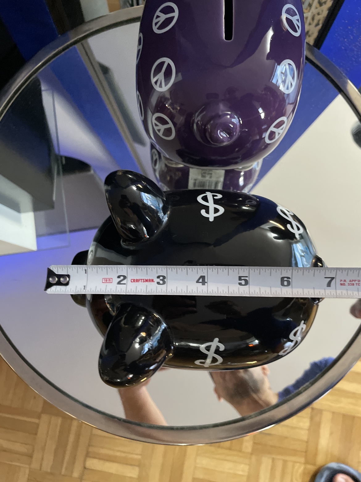 Porcelain Peace Sign Piggy Bank and Money Sign Piggy Bank image indicator(6)