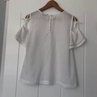 Guess White Cold Shoulder Sheer Blouse Small image indicator(5)