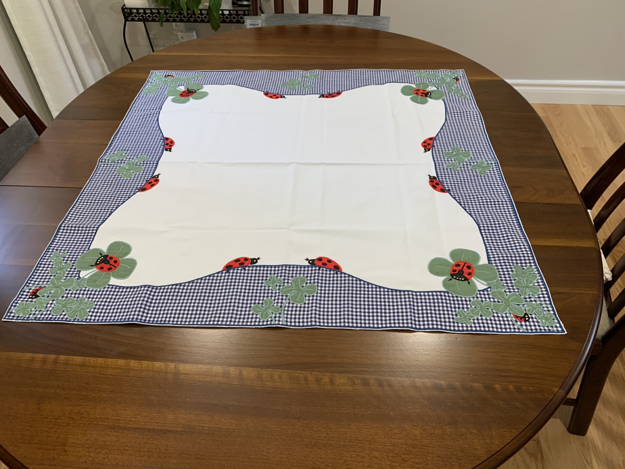 Appliquéd Ladybug Tablecloth with Shamrocks image indicator(6)