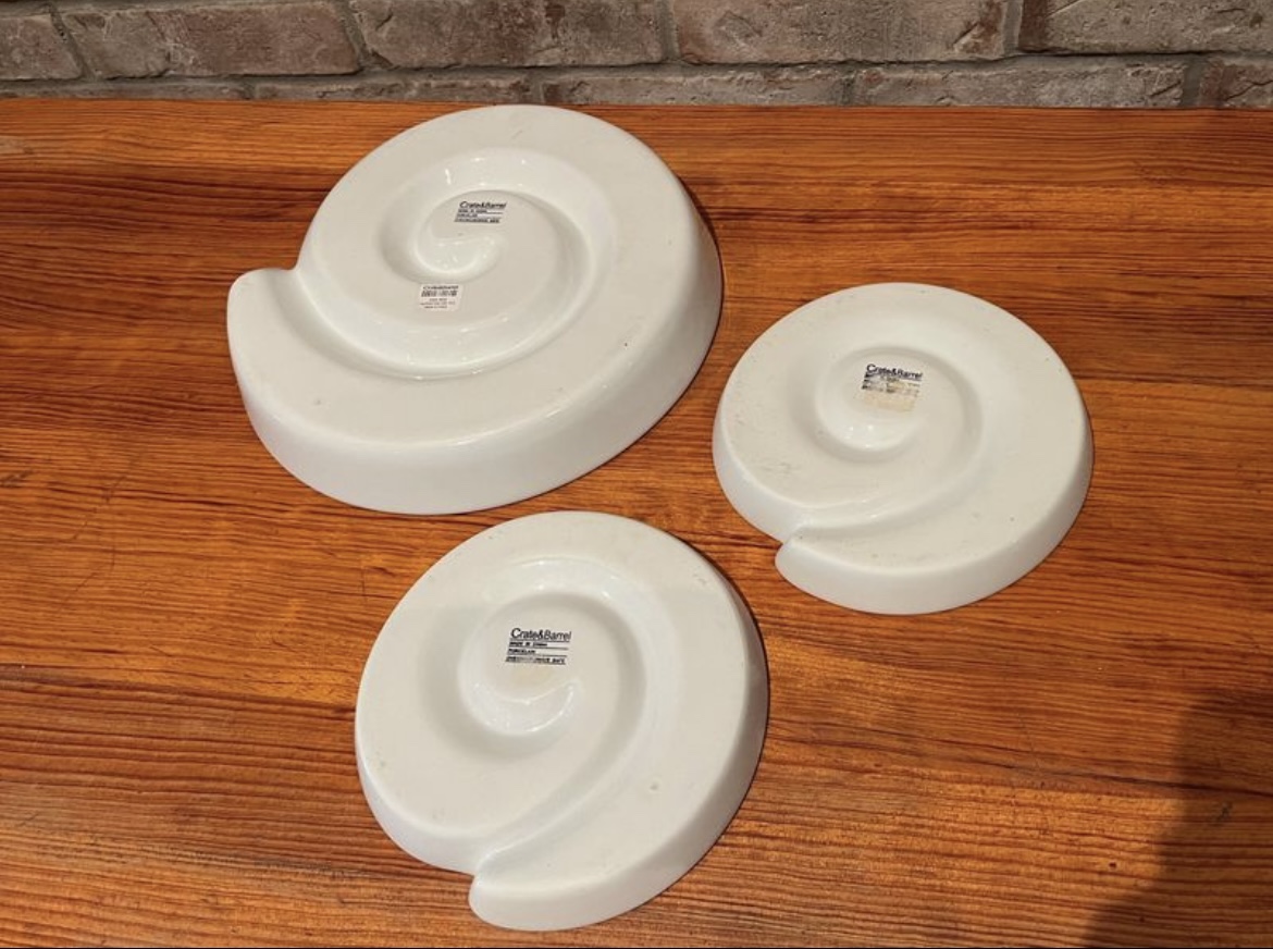 Crate and Barrel Spiral Plates (Set of 1 Large and 2 Small) image indicator(2)