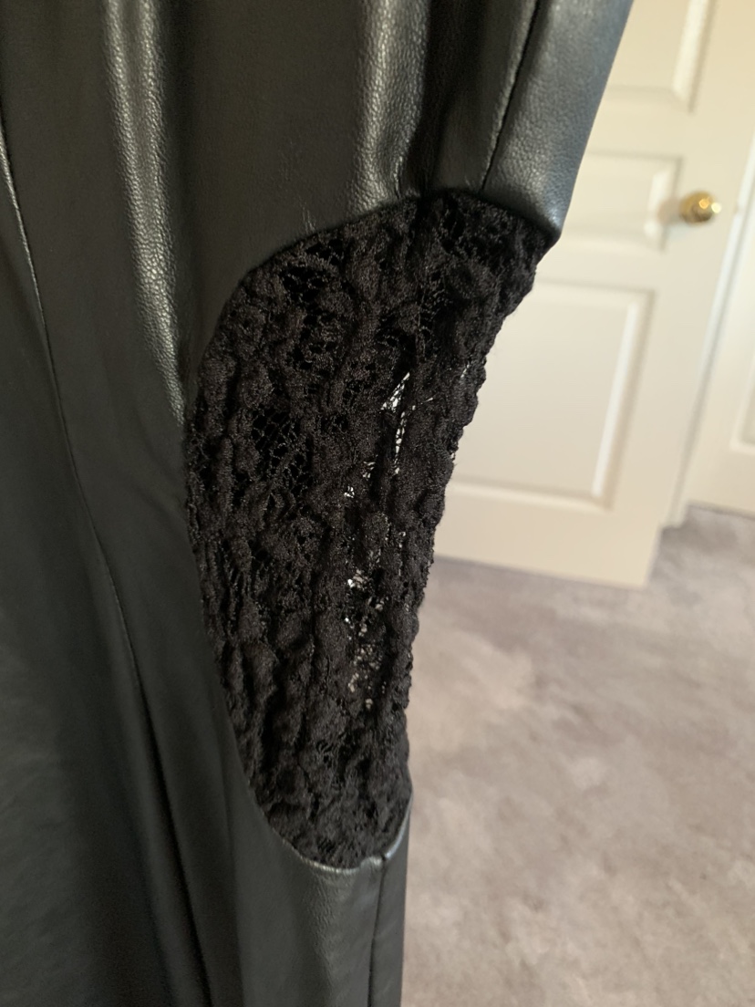 Guess Black Leather Dress with Lace - photo 4