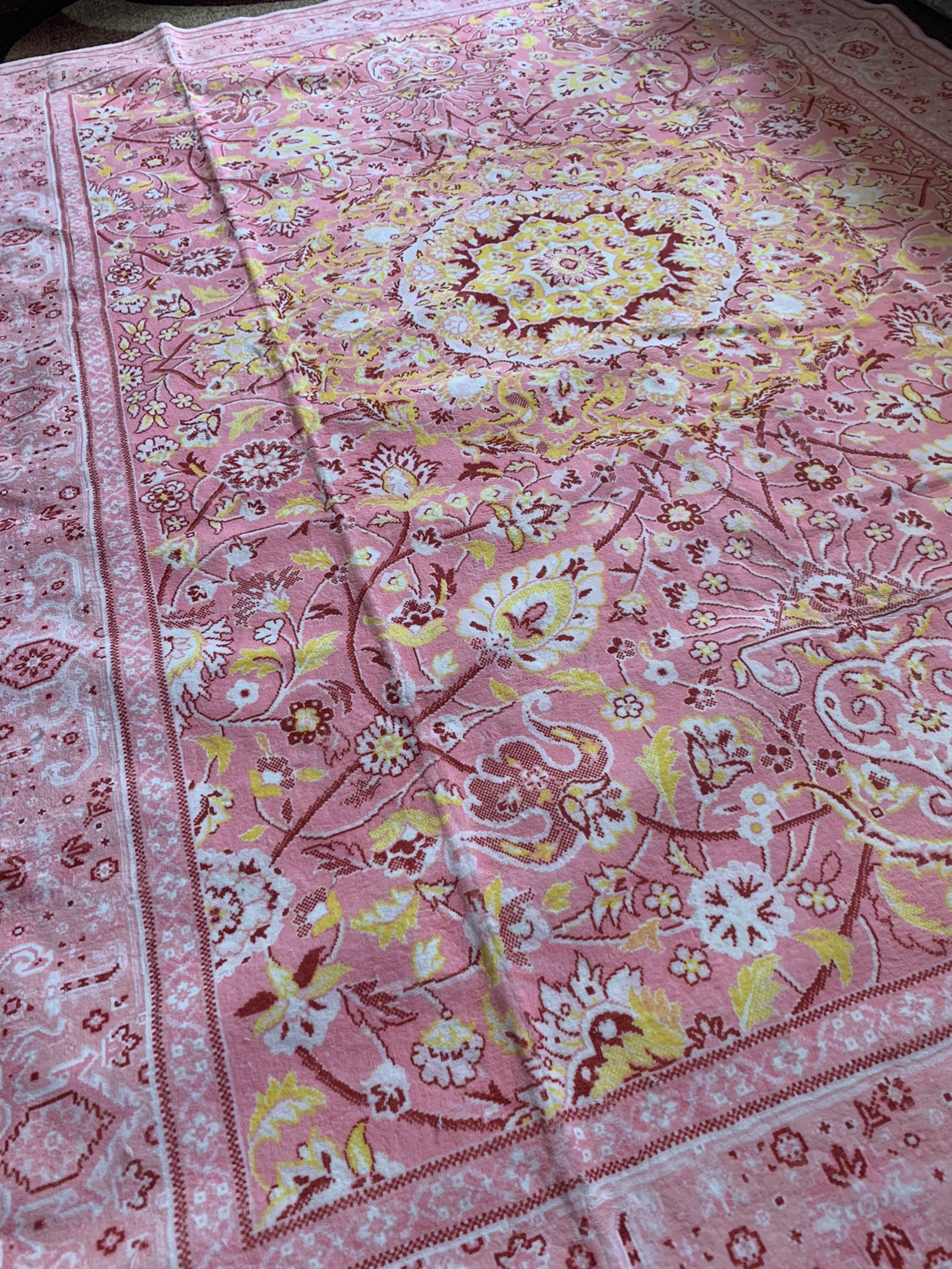 Washable Rugs 5x7 Oriental Floral Soft Indoor hot pink Carpet - photo 3
