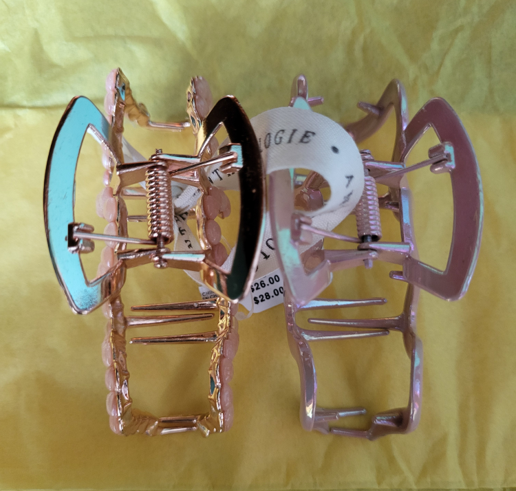 ❣️ New w Tags Anthropologie Hair Clips Iridescent Peach image indicator(6)