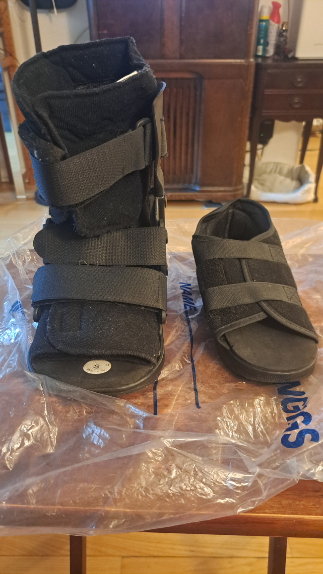 Black Walking Boot and shoe