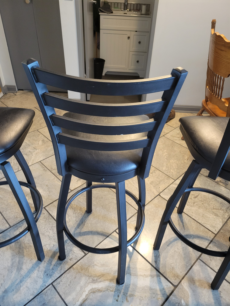 Set of 3 Leather Bar Stools - photo 3