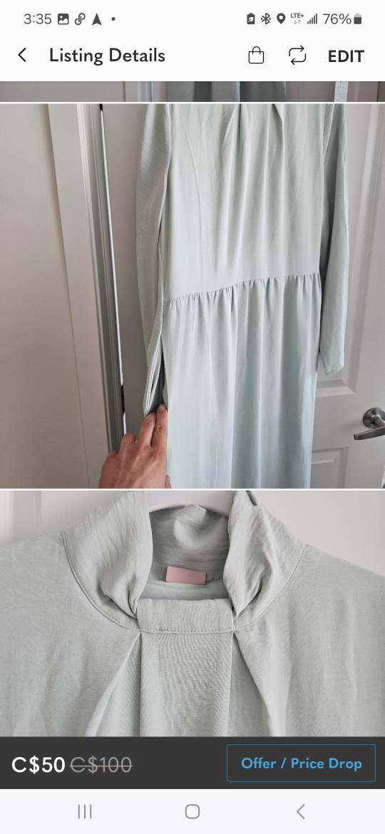 Mint Green Long Sleeve Dress - photo 3