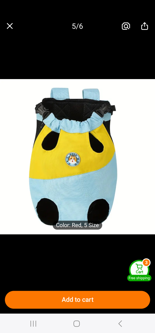 Dog carrier backpack breathable New in packet thumbnail