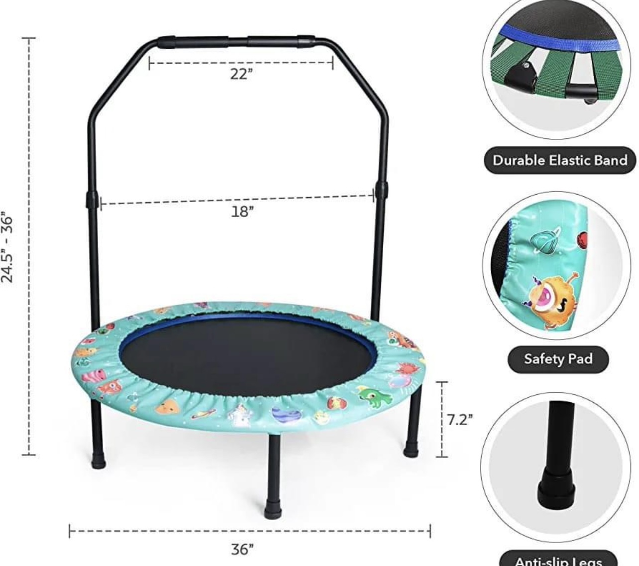 Mini Trampoline with Handlebar thumbnail