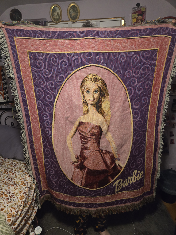 Vintage Barbie Tapestry Throw