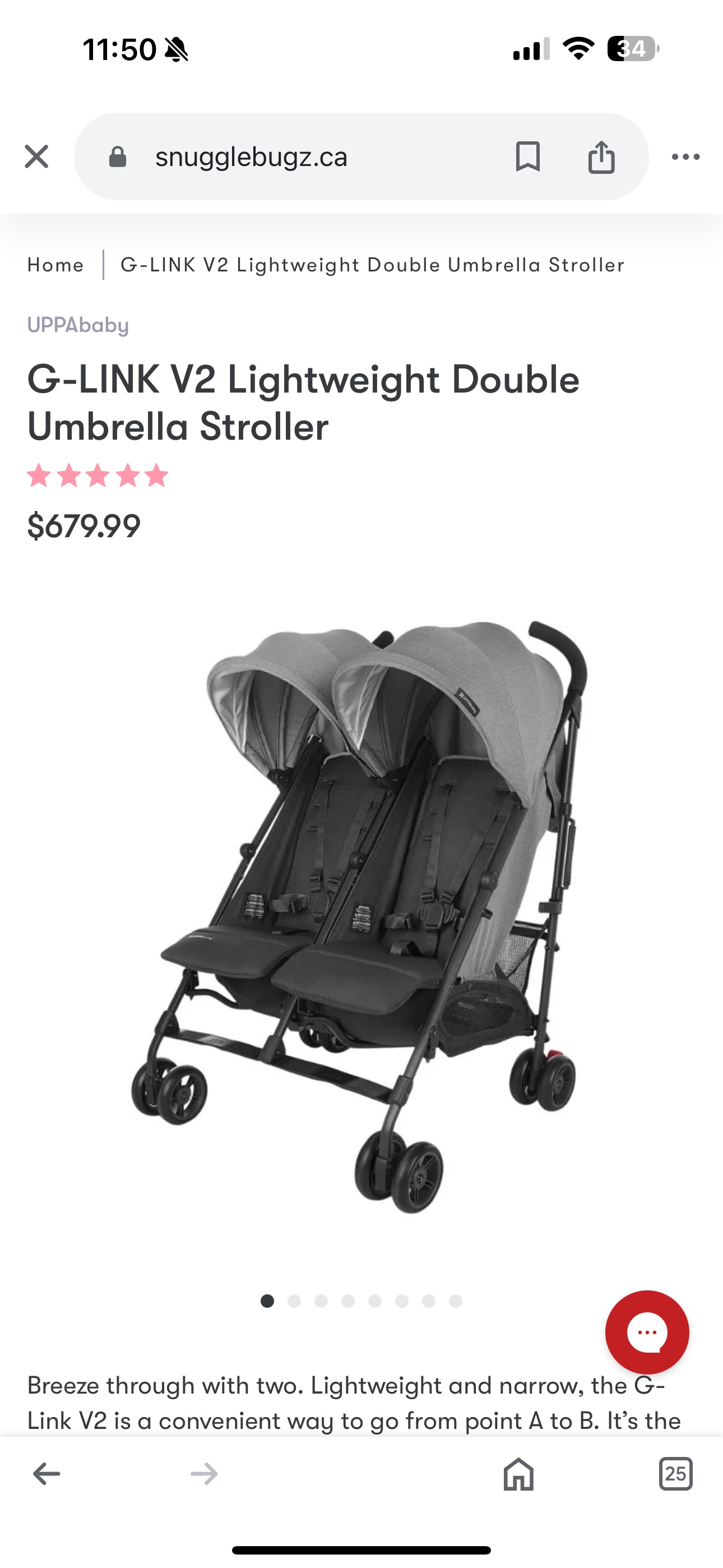 Uppababy G-Link V2 Double Stroller *brand new* - photo 3
