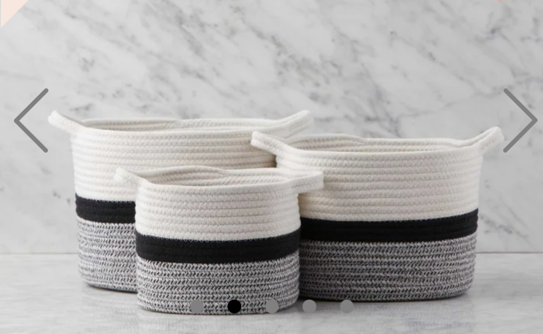 Set of 3 Cotton Rope Storage Baskets thumbnail