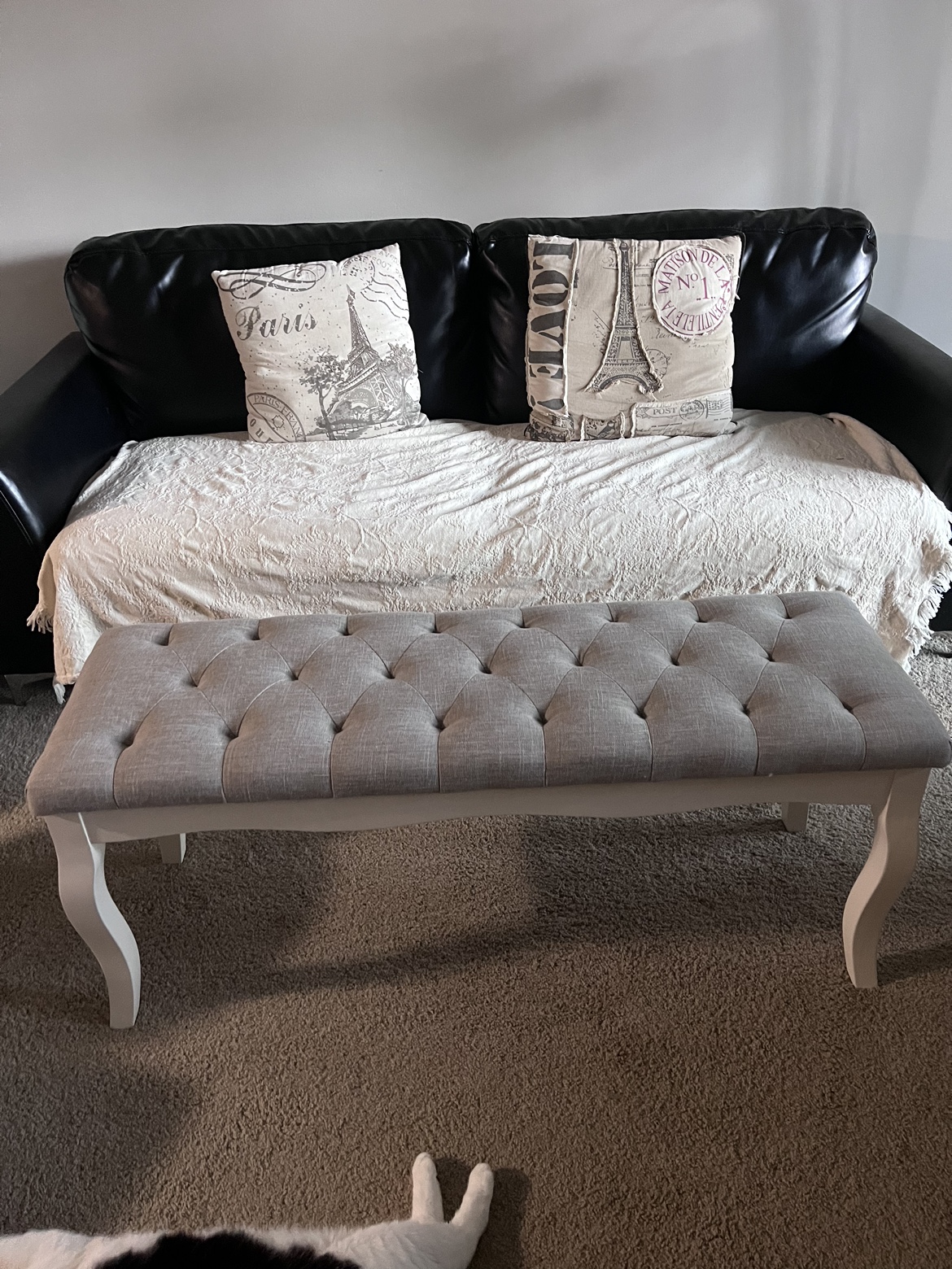 Gray and white bench - photo 2