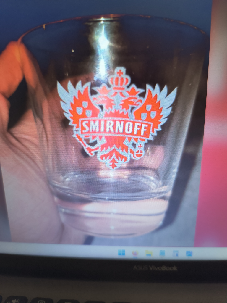 Smirnoff vodka drinking glass (RARE) thumbnail