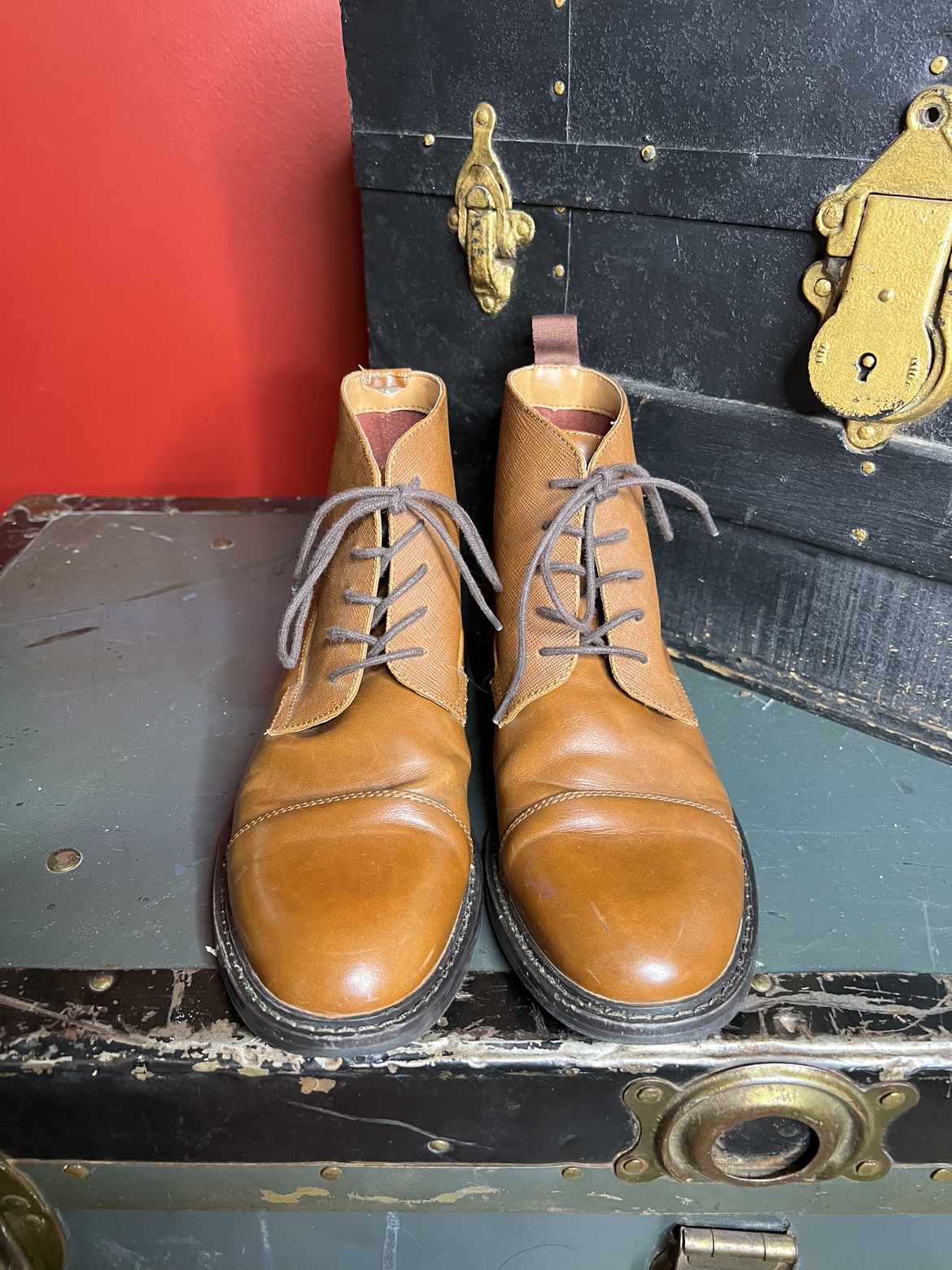 Like new-Unisex Brown Leather Ankle Boots - photo 3