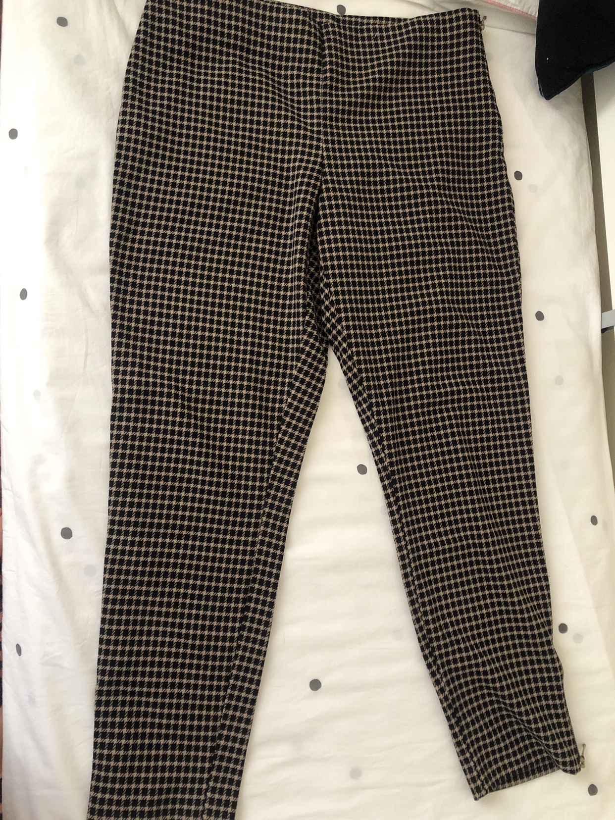 F&F Black and Beige Houndstooth Trousers thumbnail