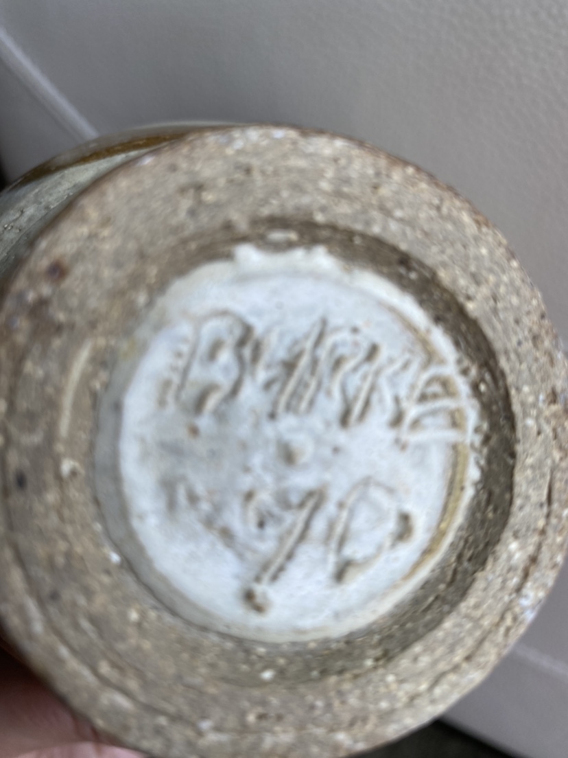 Handmade clay glazed pot signed by artist image indicator(5)