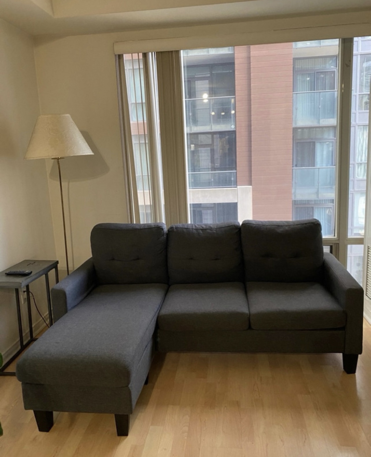 Grey Reversible Sectional Sofa w